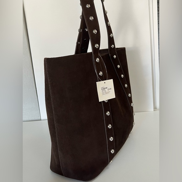 Evereve Sloane Studded Suede Leather Tote Bag NWT - Picture 14 of 14